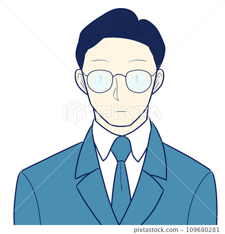 戴著鏡片混濁眼鏡的男子 戴著鏡片混濁眼鏡的男子 109680281