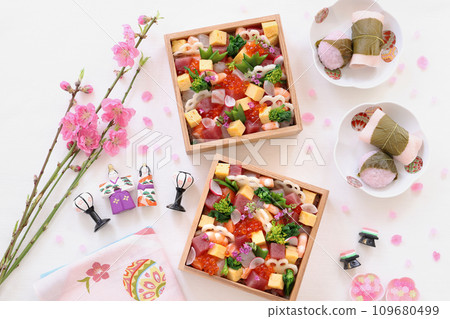 Doll's Festival seafood loose sushi Doll's Festival seafood loose sushi 109680499