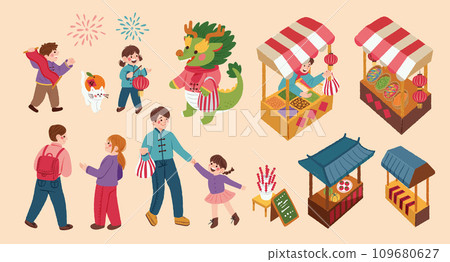 Lively CNY market element set 109680627