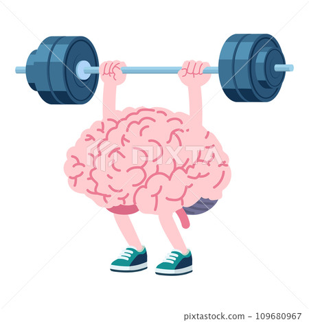 Human brain Lifting Weights over head 109680967