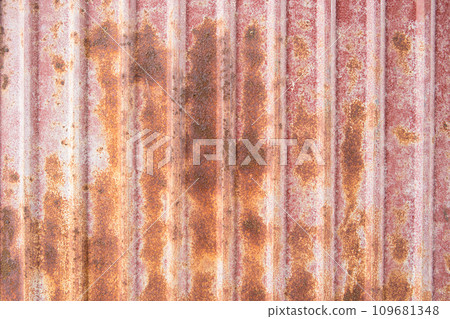 Old rusty zinc sheet wall Old rusty zinc sheet wall 109681348