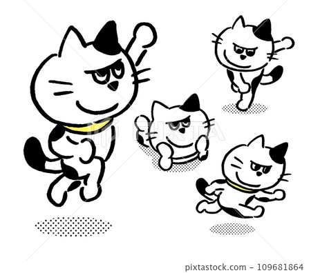 一隻黑白眼睛、滿臉的斑點貓 一隻黑白眼睛、滿臉的斑點貓 109681864