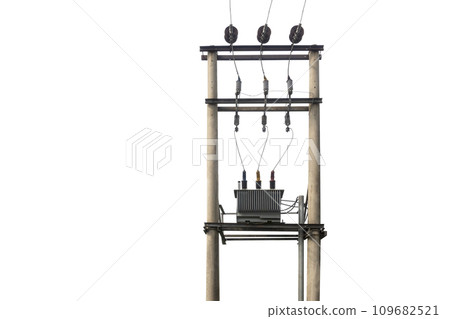 High voltage power lines tower High voltage power lines tower 109682521