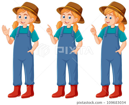 Set of Girl Cartoon Characters in Vector Illustration Set of Girl Cartoon Characters in Vector Illustration 109683034