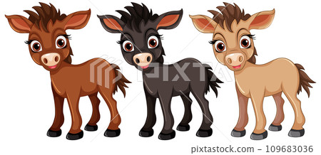 Set of horses cartoon Set of horses cartoon 109683036