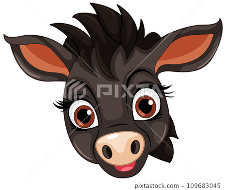 Cute horse head cartoon isolated Cute horse head cartoon isolated 109683045