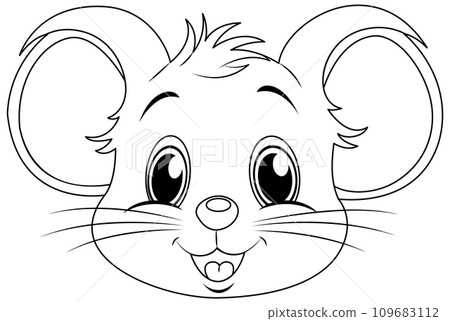 Doodle rat outline cartoon 109683112