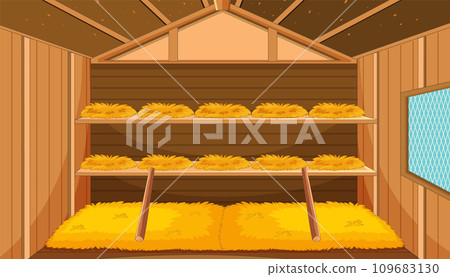 Inside of a Chicken House: Hay and Straw for Egg Laying 109683130