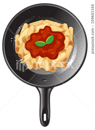 Penne pasta bolognese in a pan 109683168