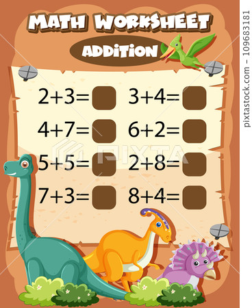 Math Worksheet Addition Template 109683181