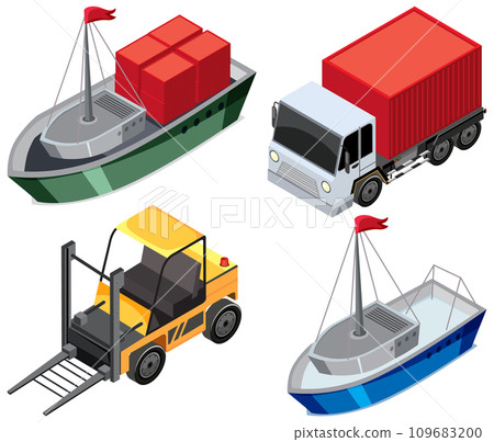 Set of logistic transportation 109683200