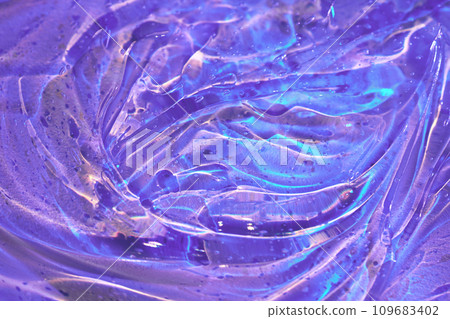 Abstract digital lavender purple, blue cosmetic gel serum background texture 109683402