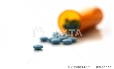 Tablets scattered on the table of the Tablets scattered on the table of the 109683536