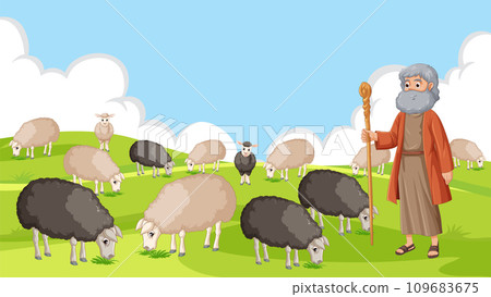 Ancient Israelite Man in Vector Cartoon Style Ancient Israelite Man in Vector Cartoon Style 109683675