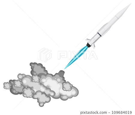 Hypersonic missile launch with smoke trail Hypersonic missile launch with smoke trail 109684019