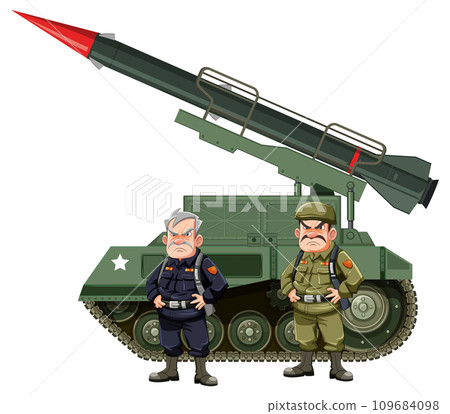 Tank with Missile and Army Soldiers Tank with Missile and Army Soldiers 109684098