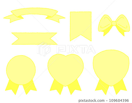 Various ribbons crayon touch illustrations [set] 109684396