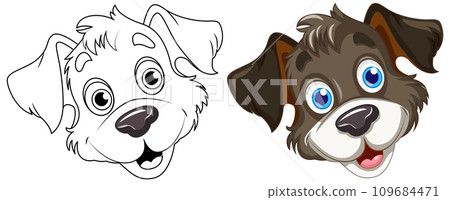 Coloring Page Outline of Cute Dog Coloring Page Outline of Cute Dog 109684471