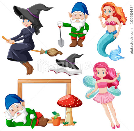 Fairy Cartoon Character Vector Set 109684484