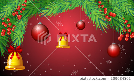 Festive Christmas Background with Christmas Tree Decoration 109684501
