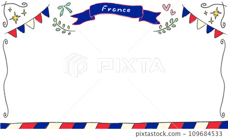 Background frame inspired by France, stylish hand-drawn illustration Background frame inspired by France, stylish hand-drawn illustration 109684533