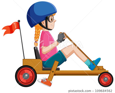 Girl driving Billy cart 109684562