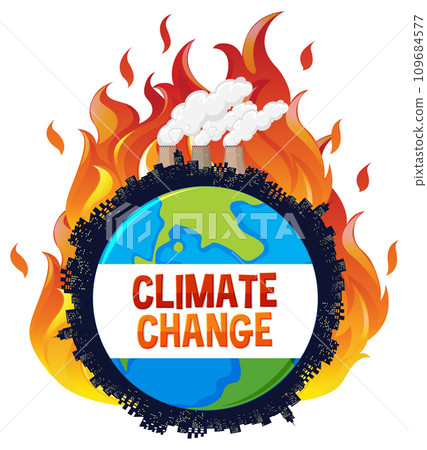 Burning Earth: Climate Change Icon 109684577