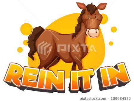 Rein It In: A Playful Horse Cartoon Rein It In: A Playful Horse Cartoon 109684583