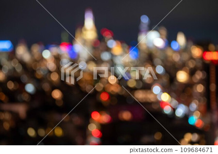 Bokeh background New York City lights at night soft and colorful 109684671