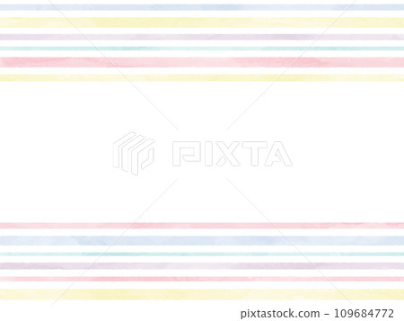 Watercolor frame illustration with striped pattern Watercolor frame illustration with striped pattern 109684772