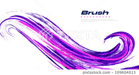 Abstract and Colorful Brush Background with Halftone Effect. Brush Stroke Illustration for Banner, Poster, or Sports Background. Scratch and Texture Elements For Design Abstract and Colorful Brush Background with Halftone Effect. Brush Stroke Illustration for Banner, Poster, or Sports Background. Scratch and Texture Elements For Design 109684813