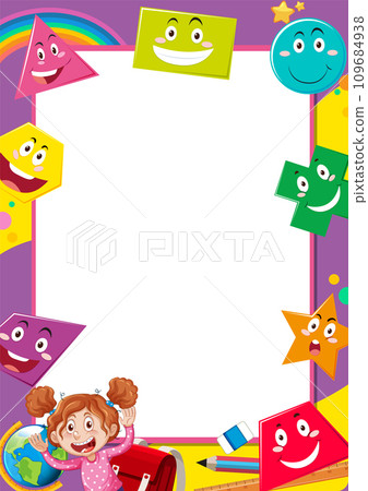 Maths Geometric Shapes Cartoon with Female Student Maths Geometric Shapes Cartoon with Female Student 109684938