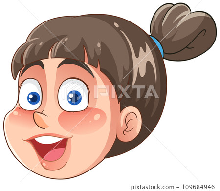 Chubby Woman Head Cartoon Character Chubby Woman Head Cartoon Character 109684946