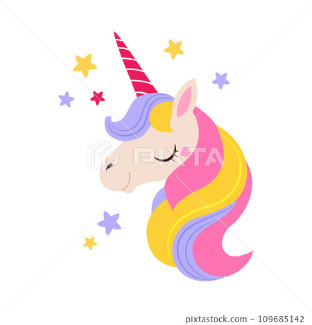 Unicorn with Twisted Horn as Fairy Tale Character Vector Illustration Unicorn with Twisted Horn as Fairy Tale Character Vector Illustration 109685142