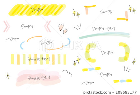 Pen decoration frame watercolor warm colors 109685177