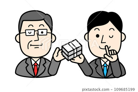 Simple character illustration: Politician handing over slush money 109685199