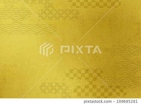 Japanese pattern cloud pattern gold leaf background design material, Japanese pattern, Japan, New Year, New Year, New Year's cards, etc. 109685281