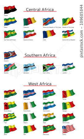 Central, South and West Africa regional flag English notation 109685844