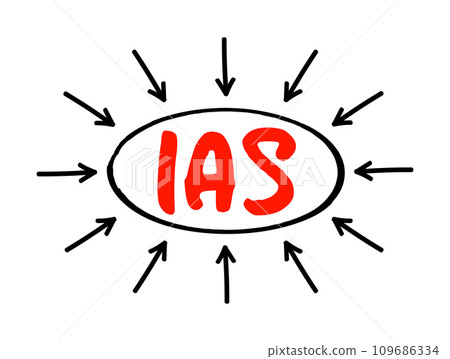 IAS - International Accounting Standards acronym, business concept text with arrows IAS - International Accounting Standards acronym, business concept text with arrows 109686334