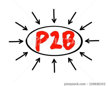 P2B - Platform to Business acronym text with arrows, concept background P2B - Platform to Business acronym text with arrows, concept background 109686343