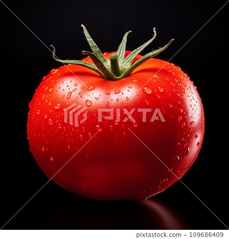 Fresh tomato isolated on black background. 109686409