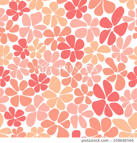 Pantone flowers seamless hand drawn pattern Pantone flowers seamless hand drawn pattern 109686566