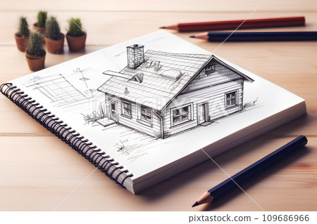 Sketch for building a house Sketch for building a house 109686966