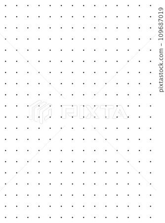 Black dot grid notebook page template on white background. Bullet journal texture. Round points seamless pattern. School or office paper background Black dot grid notebook page template on white background. Bullet journal texture. Round points seamless pattern. School or office paper background 109687019