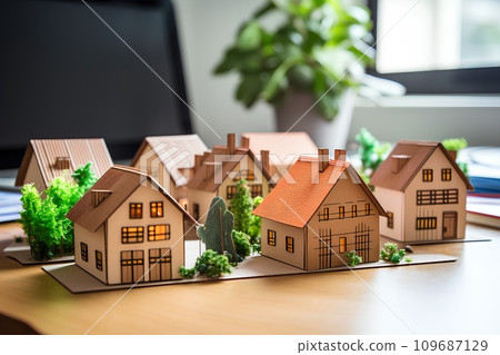 Clay model of cityscape for city development (colorful) 109687129