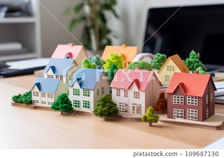 Clay model of cityscape for city development (colorful) Clay model of cityscape for city development (colorful) 109687130