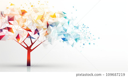 Business Polygon Colorful Tree Growth Idea Generative AI 109687219