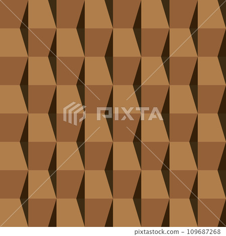 Brown roof tiles pattern. 3D like vector seamless pattern. Brown roof tiles pattern. 3D like vector seamless pattern. 109687268
