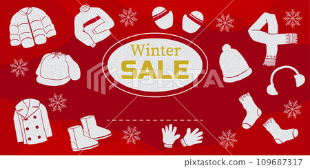 red winter sale clothing advertisement red winter sale clothing advertisement 109687317
