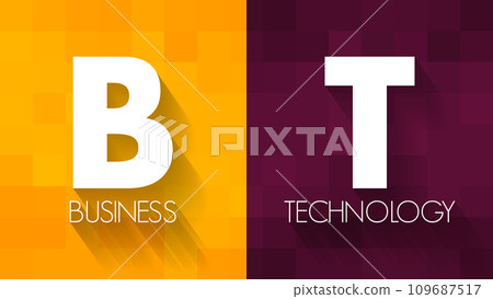 BT - Business Technology acronym, business concept background 109687517